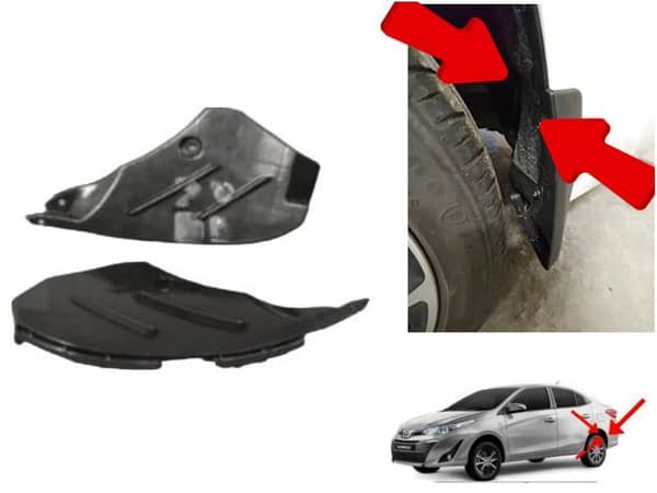 Rear/Back Side Shields for Toyota Yaris (2018-2023) - Set of 2