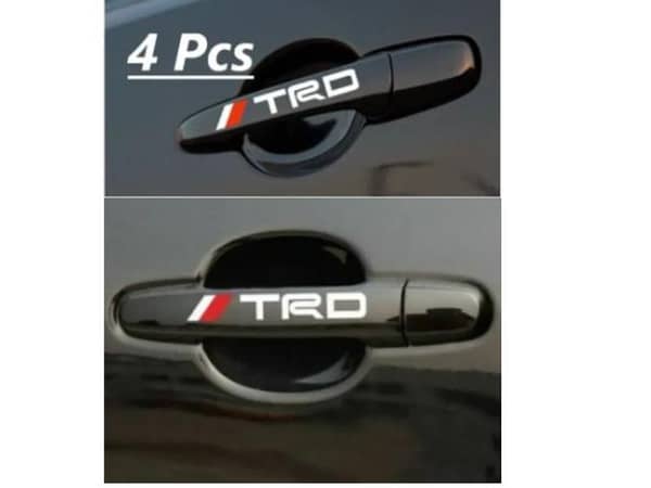 Door Handle Sticker  TRD Logo Sticker 5.0 By 0.8 Inch  | 4 Pieces |