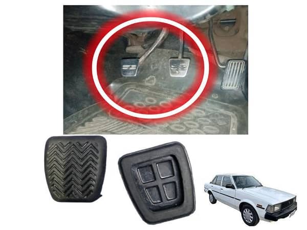 1982 Toyota Corolla Brake and Clutch Rubber Pedal Set - 2 Pieces