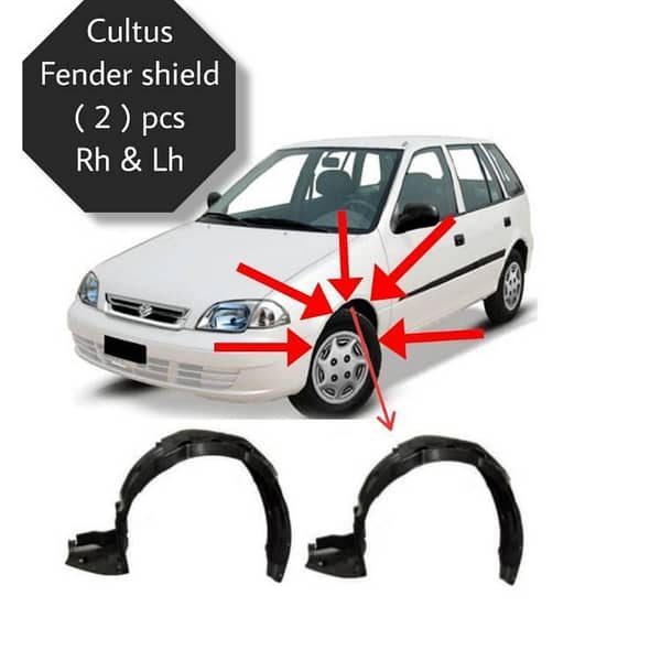 Suzuki Cultus Fender Shields - Set of 2 for Right and Left Sides - Black Color