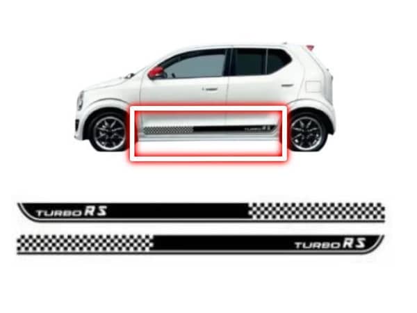 Suzuki Alto Turbo RS 2019-2023 Side Skirt Stripes Door Stickers | 2 Pcs