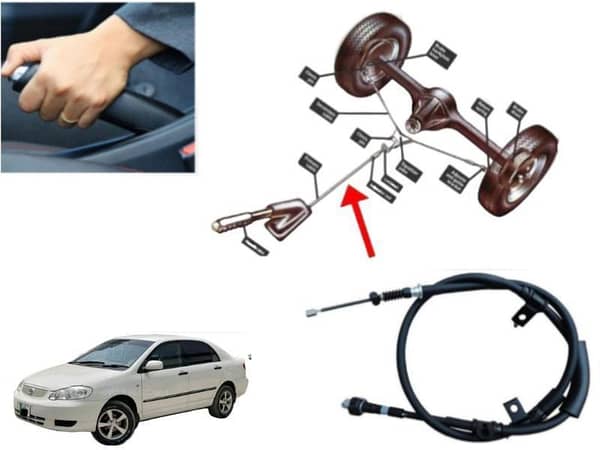 Hand Brake Cable for Toyota Corolla XLi Models 2002-2008