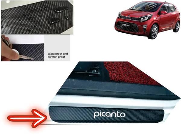 Kia Picanto 2019-2025 Carbon Fiber Door Protector Sticker - 4 Pcs