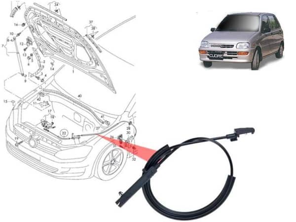 Daihatsu Cuore Bonet Cable (2000-2012) - 1 Piece