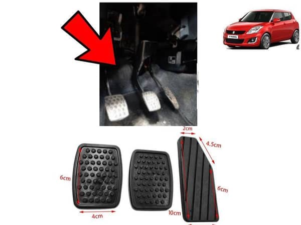 Suzuki Swift Padel Rubber Set (2010-2021) | 3 Pieces for Accelerator, Clutch, and Brake Pedals