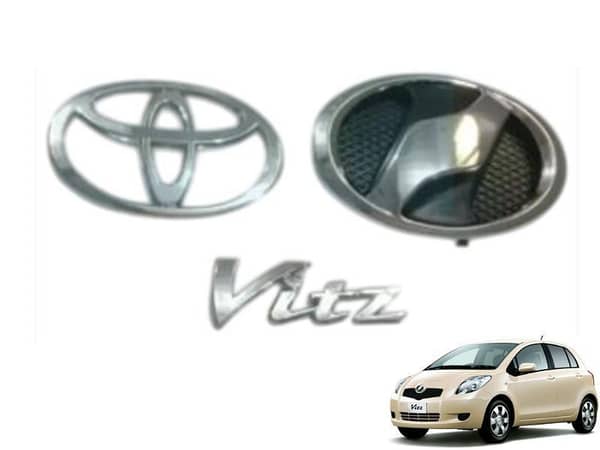 Toyota Vitz 2005-2010 Front and Trunk Logo & Monograms - 3 Piece Set