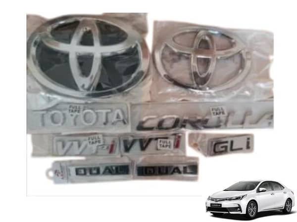 Toyota Corolla GLI 2009-2014 Logo With Monogram Front Logo And Back Logo