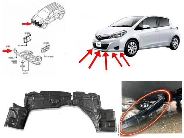 Toyota Vitz Engine Shield Set for 2010-2020 Models | 2 Pieces