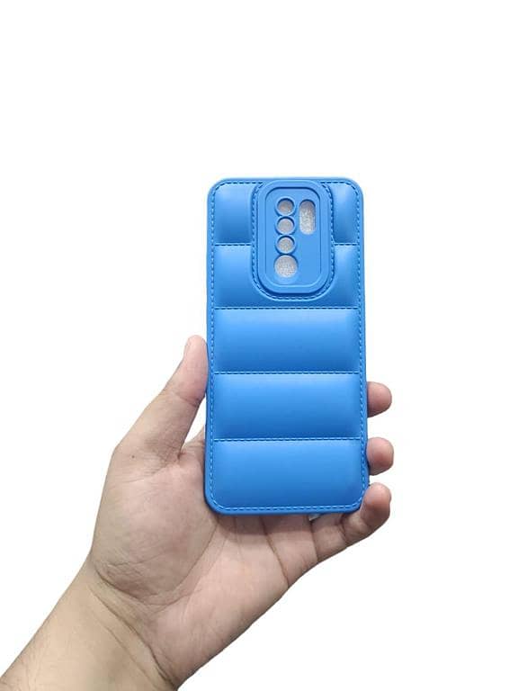 Redmi 9 Back Cover Soft Puffer Down Jacket Camera Protection Phone Case