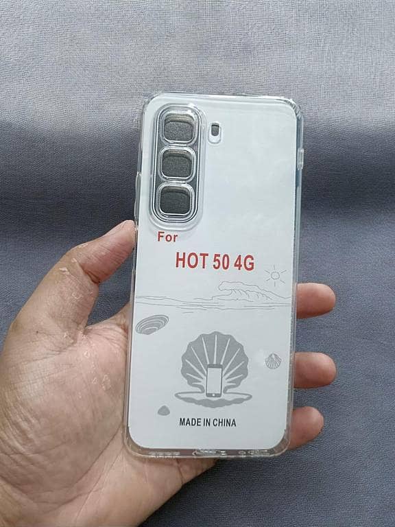 Infinix Hot 50 Back Cover Soft Dust Plug Transparent TPU Camera Protection Shockproof Phone Case For Infinix Hot 50
