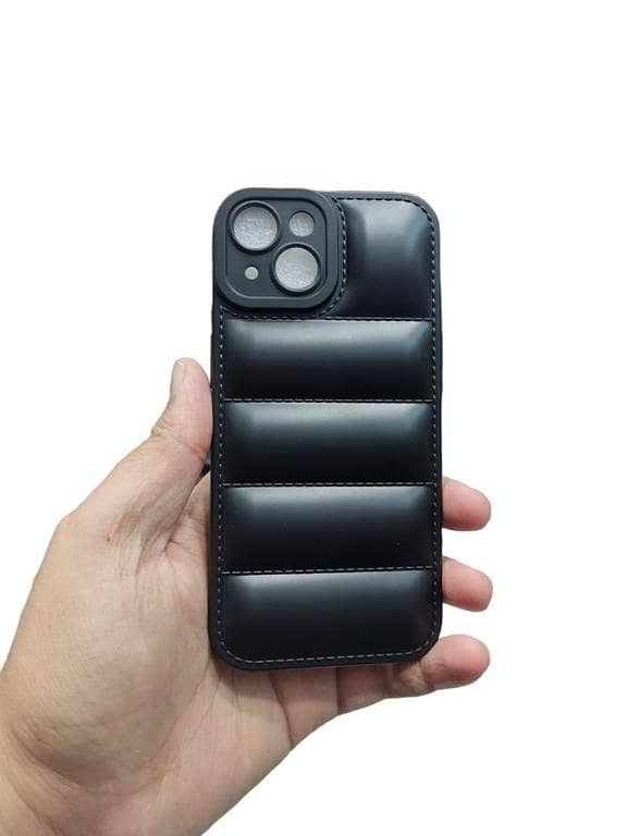 iPhone 15 ( iPhone 15 ) Back Cover Soft Puffer Down Jacket Case with camera protection Back Cover