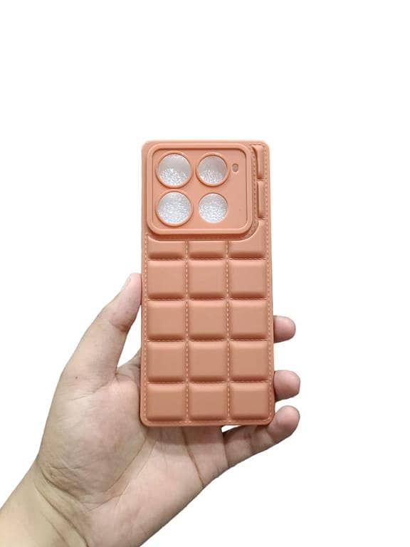 Infinix Note 40 4G Back Cover Soft Puffer Down Jacket chocolate Design Phone Case Note 40