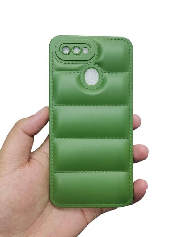 OPPO A12 / A5s / F9 Back Cover Soft Puffer Camera Protection Down Jacket Phone Case