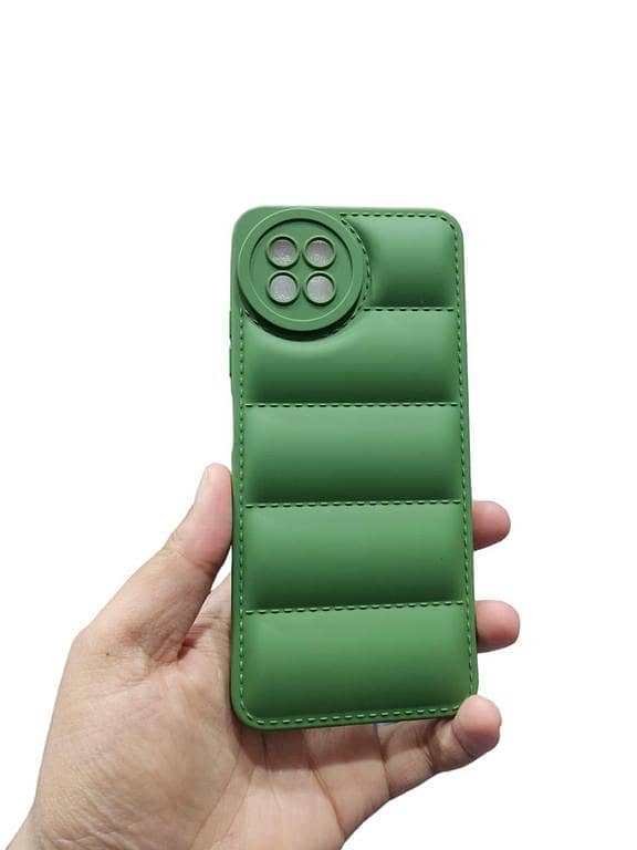 Itel S23 Soft Puffer Phone Case Down Jacket Camera Protection Print Back Cover