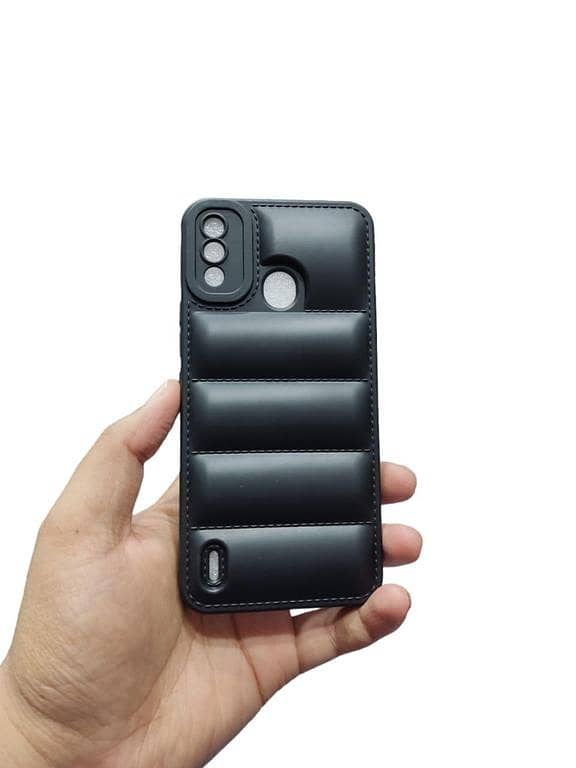 Itel A48 Soft Puffer Down Jacket Case with Camera Protection