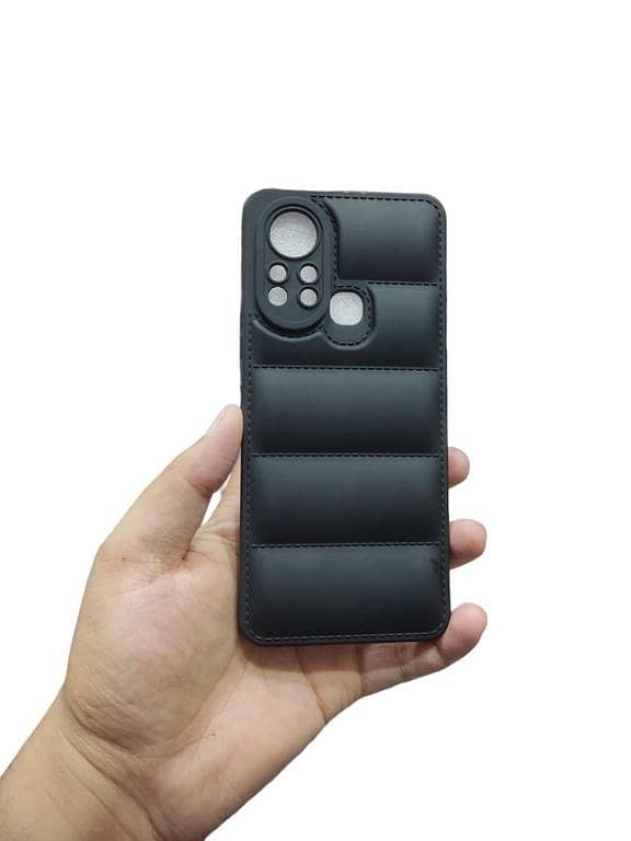 Infinix Hot 11s Soft Puffer Down Jacket Camera Protection Phone Case Shockproof Back Cover