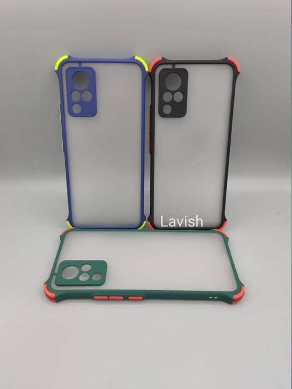 Vivo_ V21 PC Matt Color Button  Camera Protection Case Matte Scrub Shockproof Back Cover