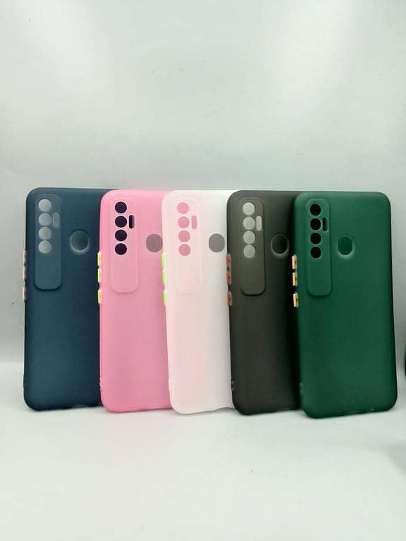 Tecno Spark 7 Pro Soft Matt Color Button  Camera Protection TPU Design Case Matte Scrub Shockproof Back Cover