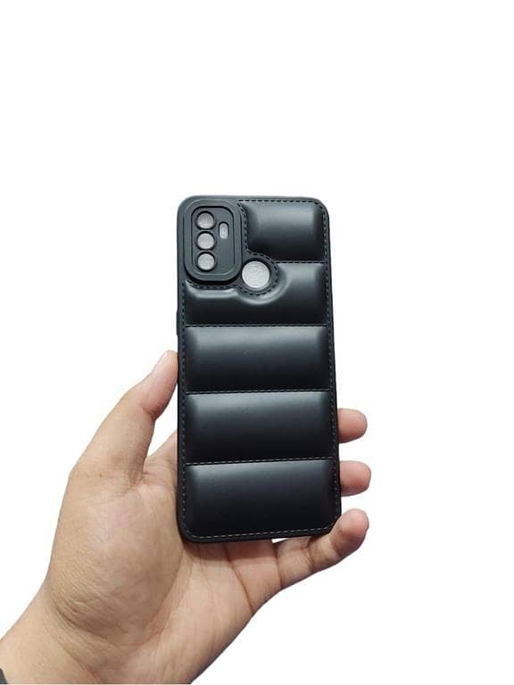 OPPO A53 Soft Matt Puffer Camera Protection Down Jacket Back Cover