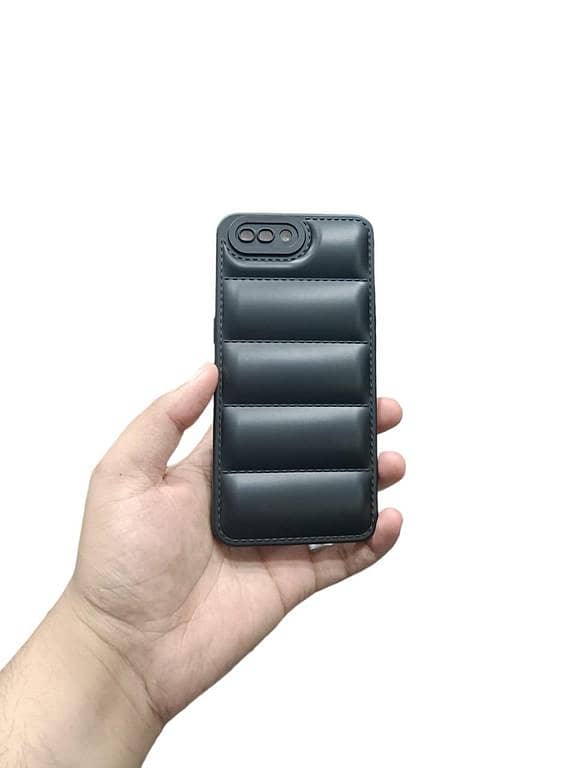 OPPO A3s / A12E Back Cover Soft Puffer Down Jacket Camera  Protection Phone Case