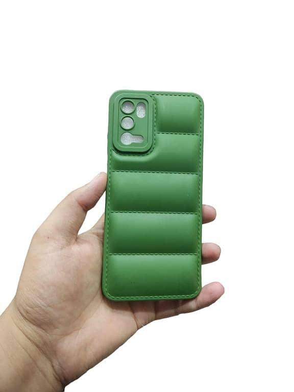 OPPO A16 Lavish Soft Puffer Down Jacket Back Cover Camera Protection Phone Case