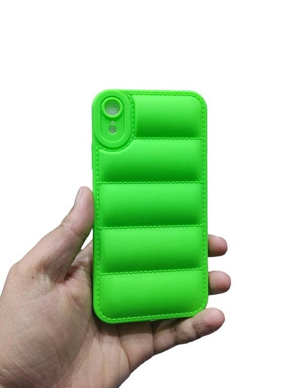iPhone XR Back Cover Soft Puffer Case Down Jacket Camera Protection Back Cover and Phone Case