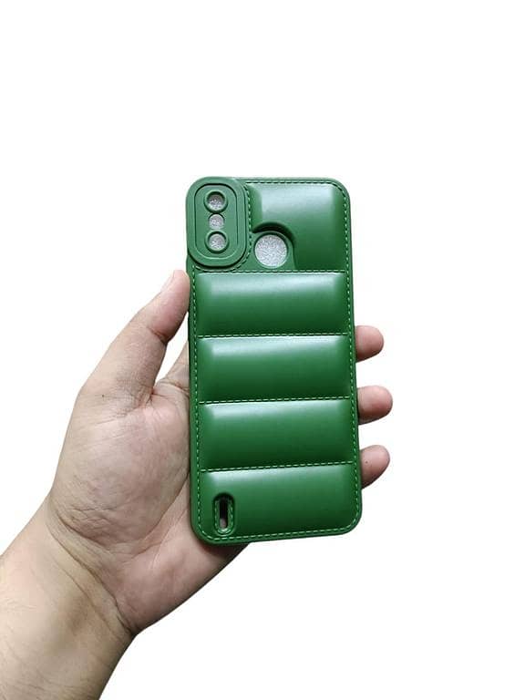 Tecno Spark 6 Go Back Cover Soft Puffer Down Jacket Camera Protection Phone Case