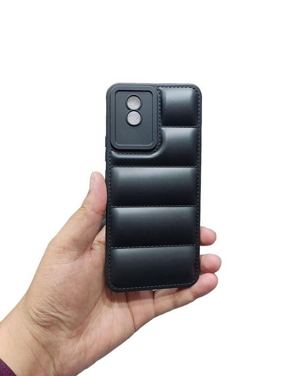 Vivo Y02T Soft Puffer Case Down Jacket Camera Protection Back Cover and Phone Case