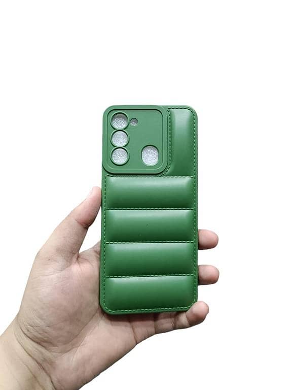 Tecno Spark 8C Soft Puffer Printed Case Down Jacket Camera Protection Back Cover Phone Case