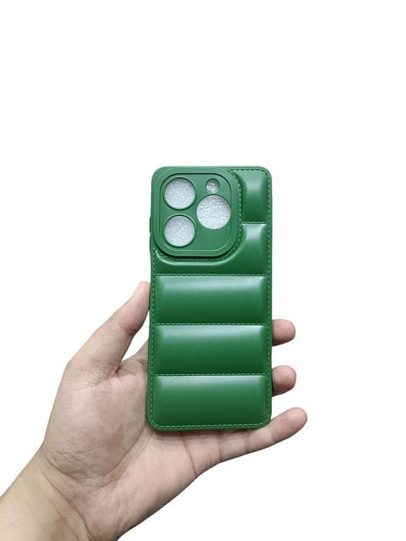 Itel P55 Back Cover Soft Puffer Down Jacket Camera Protection Phone Case