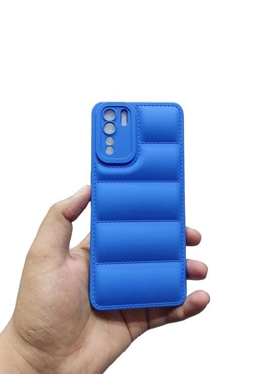 OPPO F15 Soft Puffer Down Jacket Camera  Protection Back Cover Phone Case