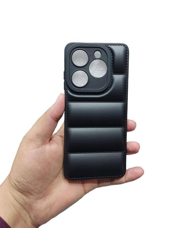 Itel A70 / A70 Pro Soft Puffer Case Down Jacket Camera Protection Back Cover and Phone Case itel A70