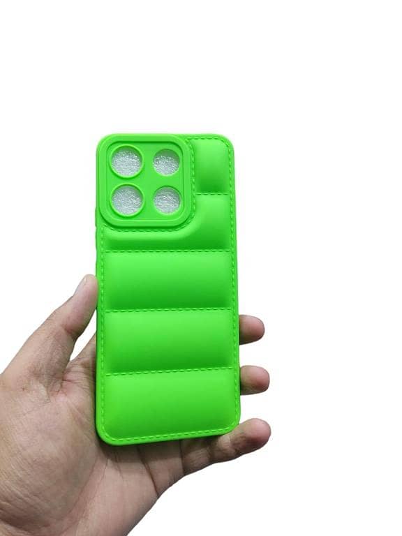 Itel A60 / A60s Back Cover Soft Puffer Down Jacket Case with camera protection Back Cover