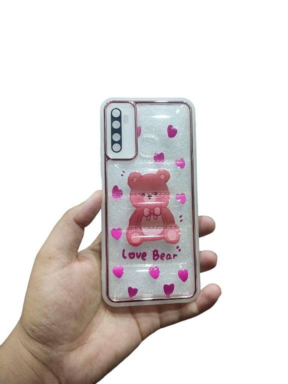 Infinix Hot 9 / Tecno Camon 15 / Tecno Spark 5 Pro Back Cover Mickey Mouse Soft Puffer Down Jacket Ladies Girls Phone Case