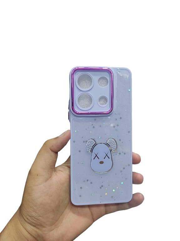 infinix Note 30 Shiny Soft Sides Gloomy Bear Glitter  Back Cover