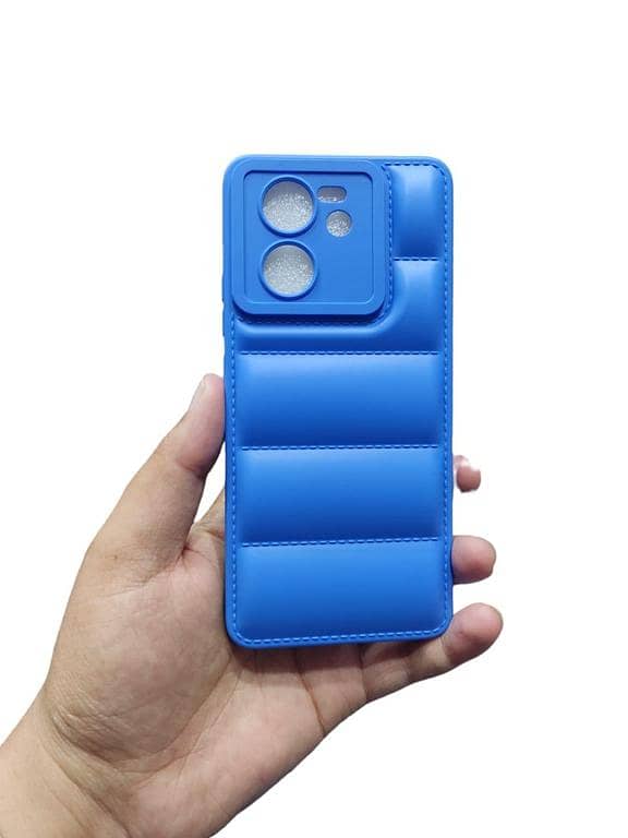 Xiaomi 13T Soft Puffer Down Jacket Matt Back Case Cover