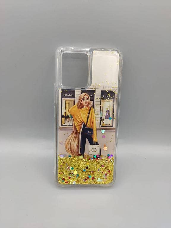 Poco M3 / Redmi 9T  Stylish Liquid Water Glitter Case Hello Kitty Mickey