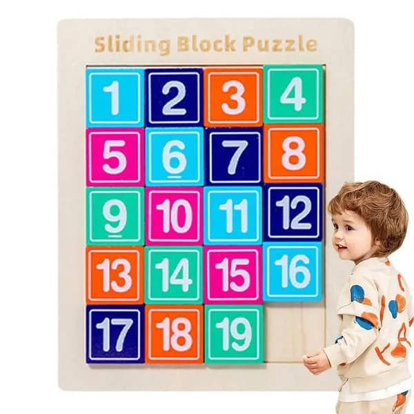 Sliding Block Counting Puzzle Kids Education Learning Toys