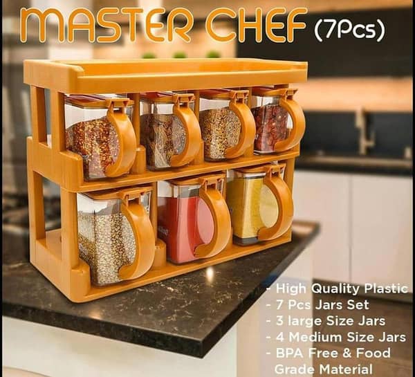 Master Chef Crsytal Spice Rack 7 in 1