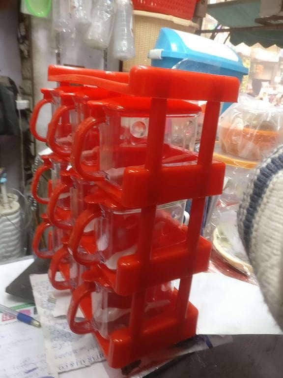 Beautiful Transparent Spice Rack 9 Pcs