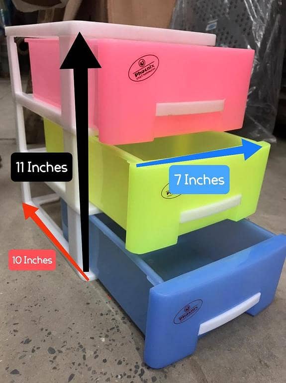 Multipurpose Colourful Drawers (3 Steps) Size: 7*10*11 inches