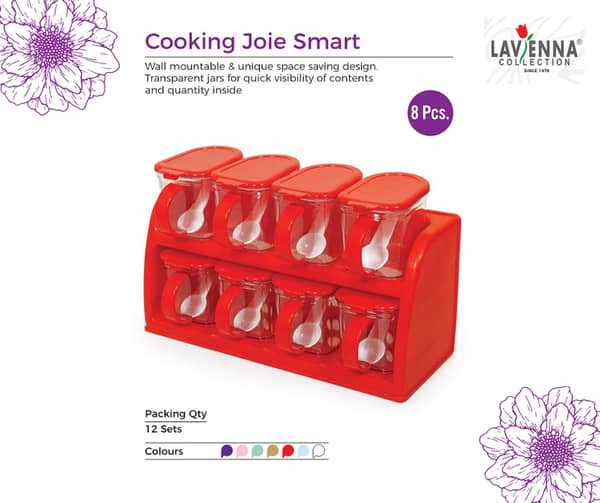 Lavenna Spice Rack 8 in 1 (Coloured Lid)