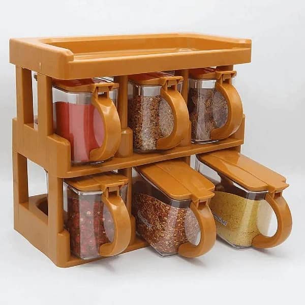 Master Chef Crsytal Spice Rack 6 in 1