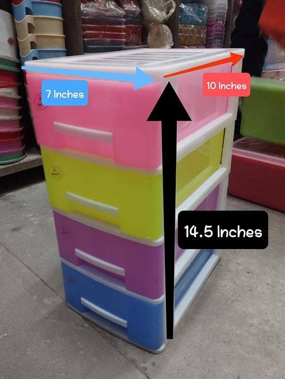 Multipurpose Colourful Drawers (4 Steps) Size: 7*10*14.5 inches