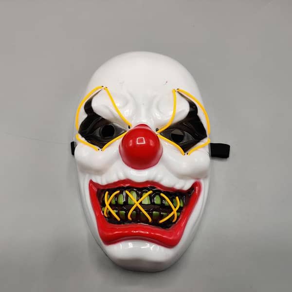 Universal Neon Yellow Halloween LED Purge Mask with 3 Lighting Modes for Cosplay (1 Piece)