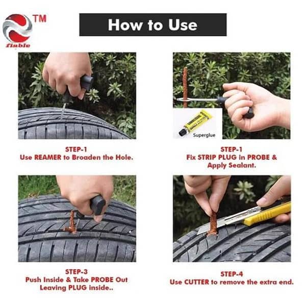 Auto Car Tire Repair Kit Tubeless Tire Tyre Puncture