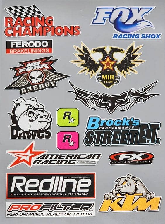 Custom Embossed Sticker Sheet for Cars and Bikes - RACING CHAMPIONS