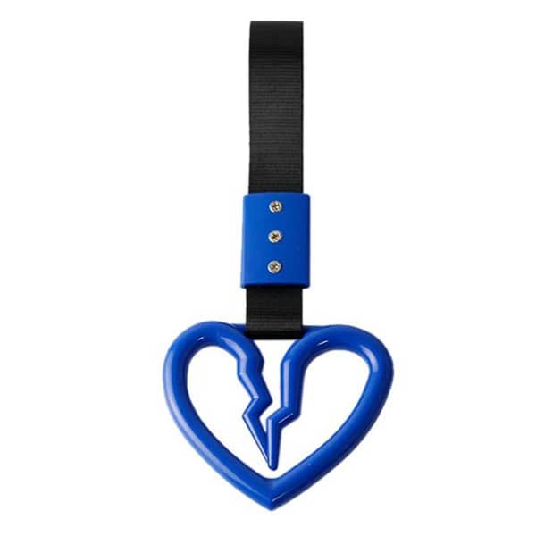 JDM Blue Ring Hand Strap Decoration - Broken Heart Design, 1 Piece