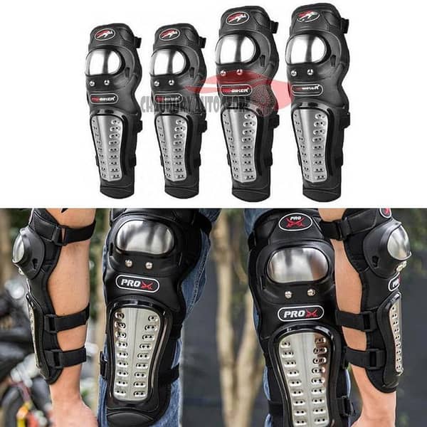 PRO-BIKER Motorcycle Stainless steel Knee Pads & Elbow Pads Racing protection