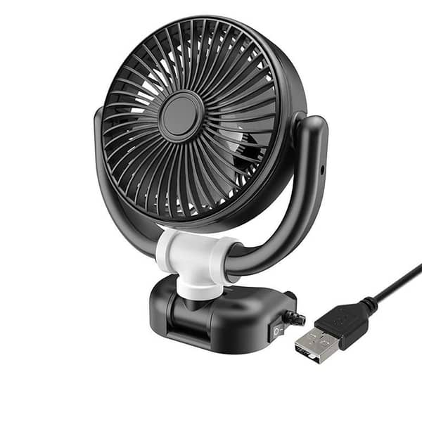 Portable Fan 360° Single Head Rotating With Adjustable 180° Up Down For Desktop/ Car / Truck Van 5 Inch Size 1 Pc
